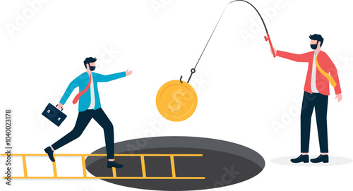 Temptation and traps, merchants put gold coins on the traps and let their companions walk in.
