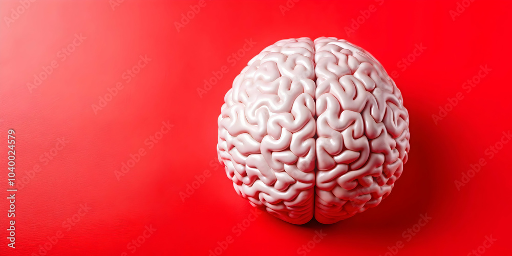 Red Background Abstract AI Brain Design Concept for Business Intelligence Advertising - Attention-Grabbing Visual With Generous Copy Space for Innovative AI Solutions in Photo Stock Red Background Abstract AI Brain Design Concept for Business Intelligence Advertising - Attention-Grabbing Visual With Generous Copy Space for Innovative AI Solutions in Photo Stock