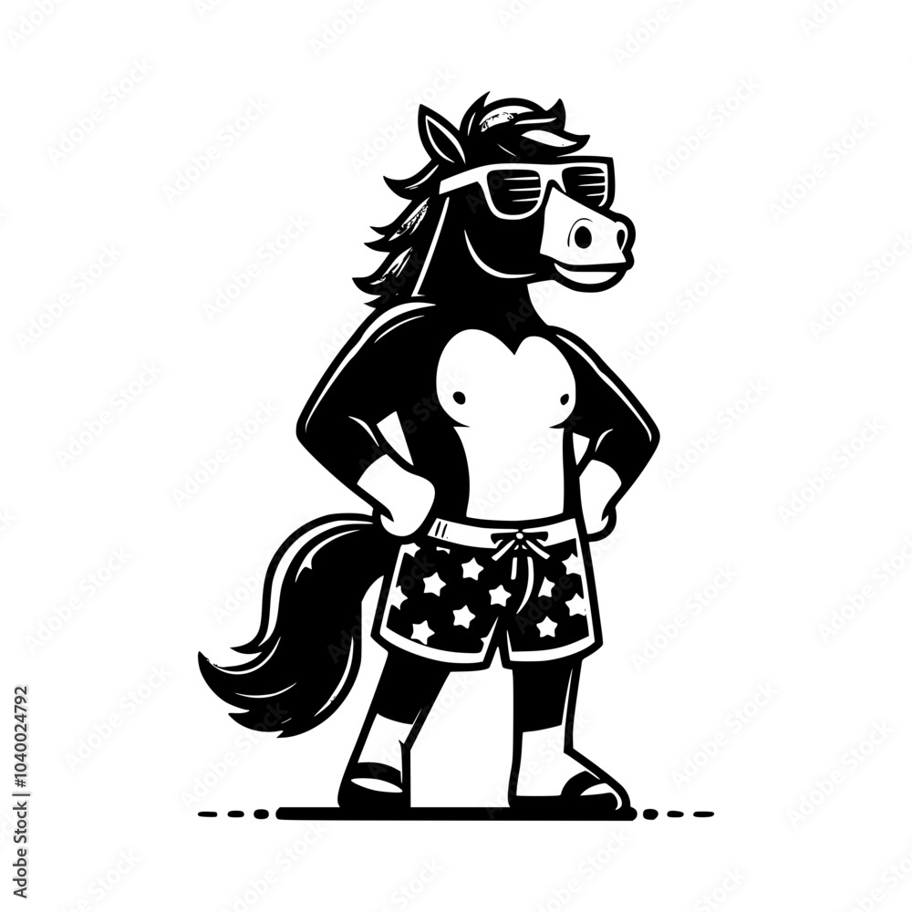 Fototapeta premium Funny Cartoon Horse