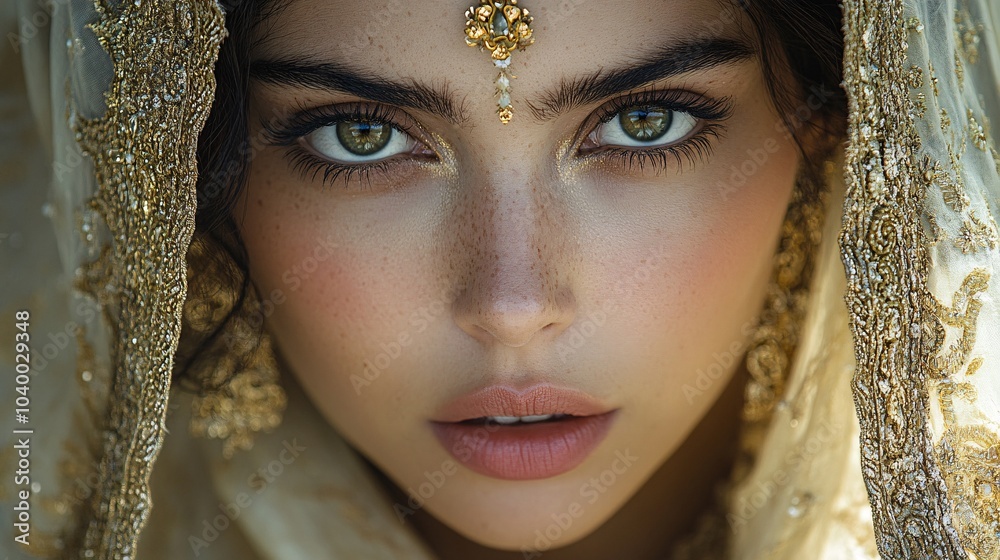 Portrait of a Mughal Queen with Stunning Features Portrait of a Mughal Queen with Stunning Features