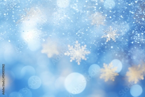 Blue snow flakes pattern bokeh effect background backgrounds snowflake nature.