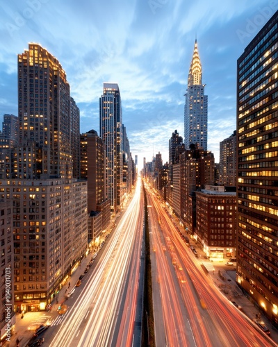 Evening Traffic in a Bustling Urban Landscape