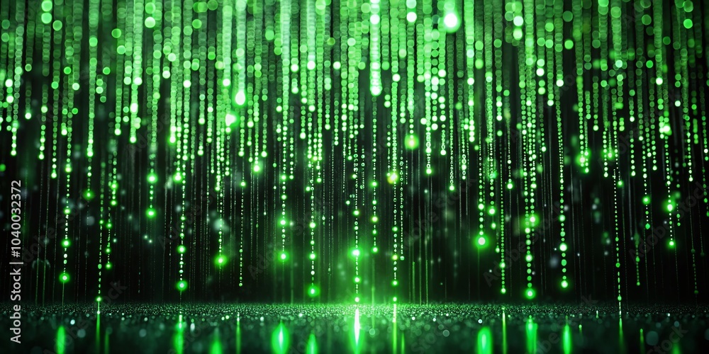 High-Tech Macro Photography of a Digital Rain Matrix with Binary Code Aesthetic for Futuristic Themes High-Tech Macro Photography of a Digital Rain Matrix with Binary Code Aesthetic for Futuristic Themes