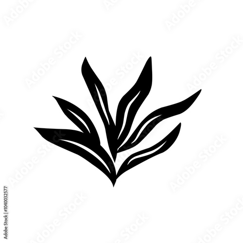 black tropical leaf 