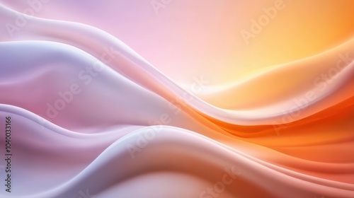 An abstract image featuring soft flowing wavy forms in pastel shades that blend seamlessly, creating a sense of calm, tranquility, and visual harmony.