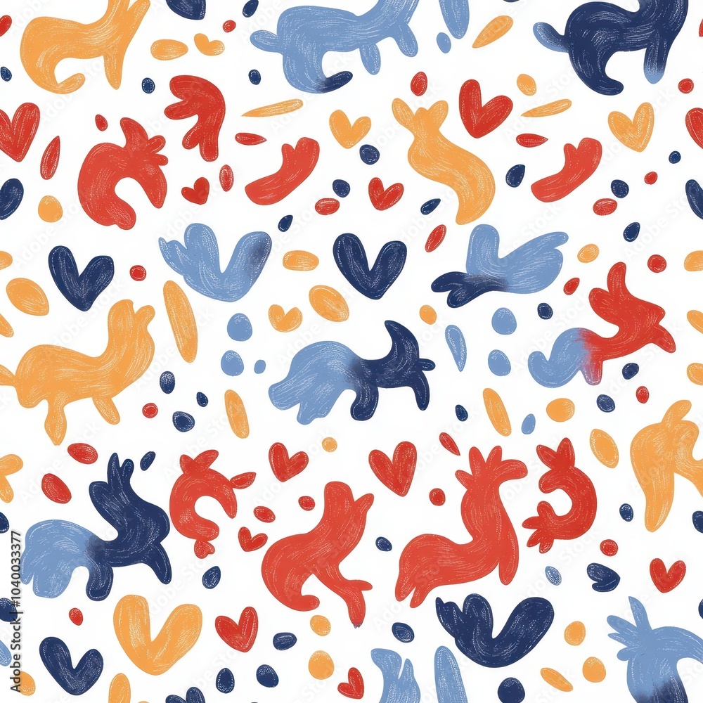 Colorful Abstract Pattern with Playful Shapes