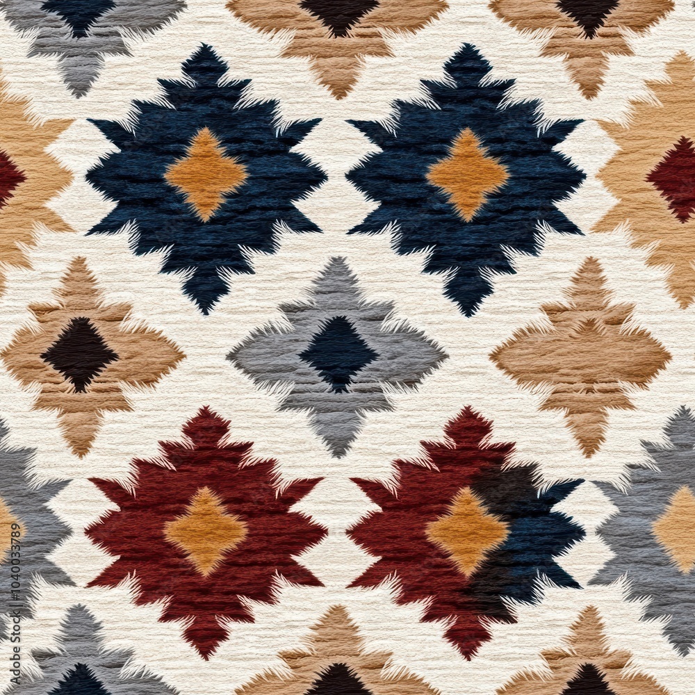 Traditional Motifs in Seamless Design Pattern Traditional Motifs in Seamless Design Pattern