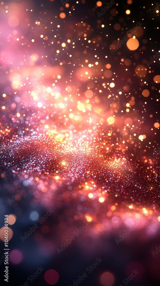 Obraz premium Colorful bokeh lights on dark background for festive celebrations