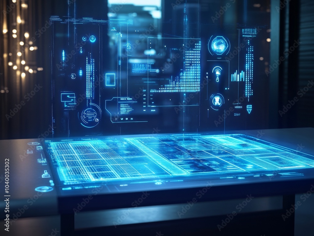 Modern High-Tech Holographic Interface Concept Modern High-Tech Holographic Interface Concept