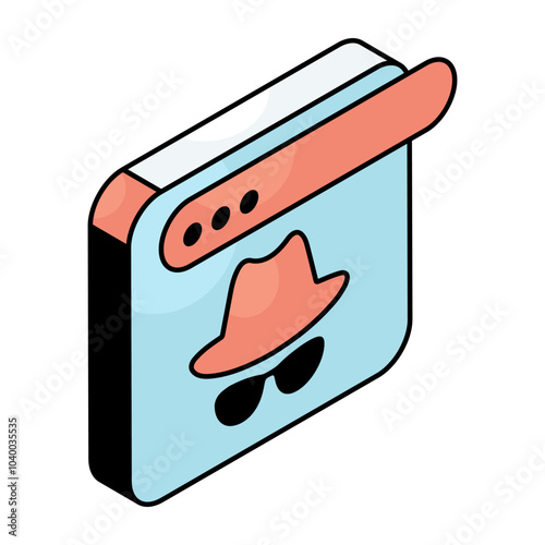 A colored design icon of web hacker