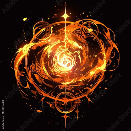 Anime fire magic circle