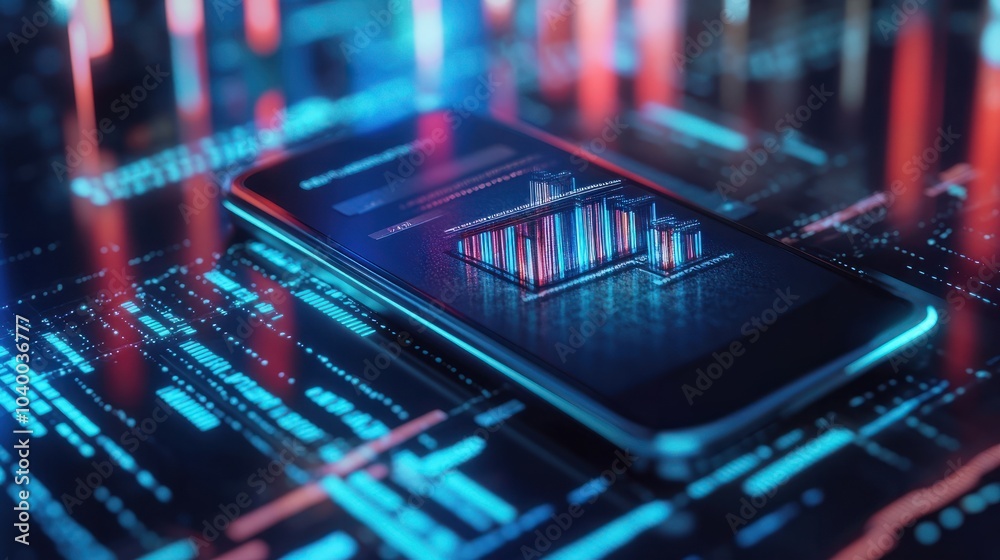Digital banking on smartphone showcasing futuristic finance technology and secure mobile transactions Digital banking on smartphone showcasing futuristic finance technology and secure mobile transactions