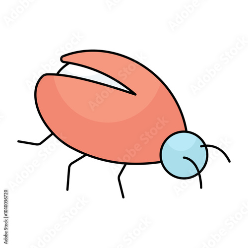 A colored design icon of bug