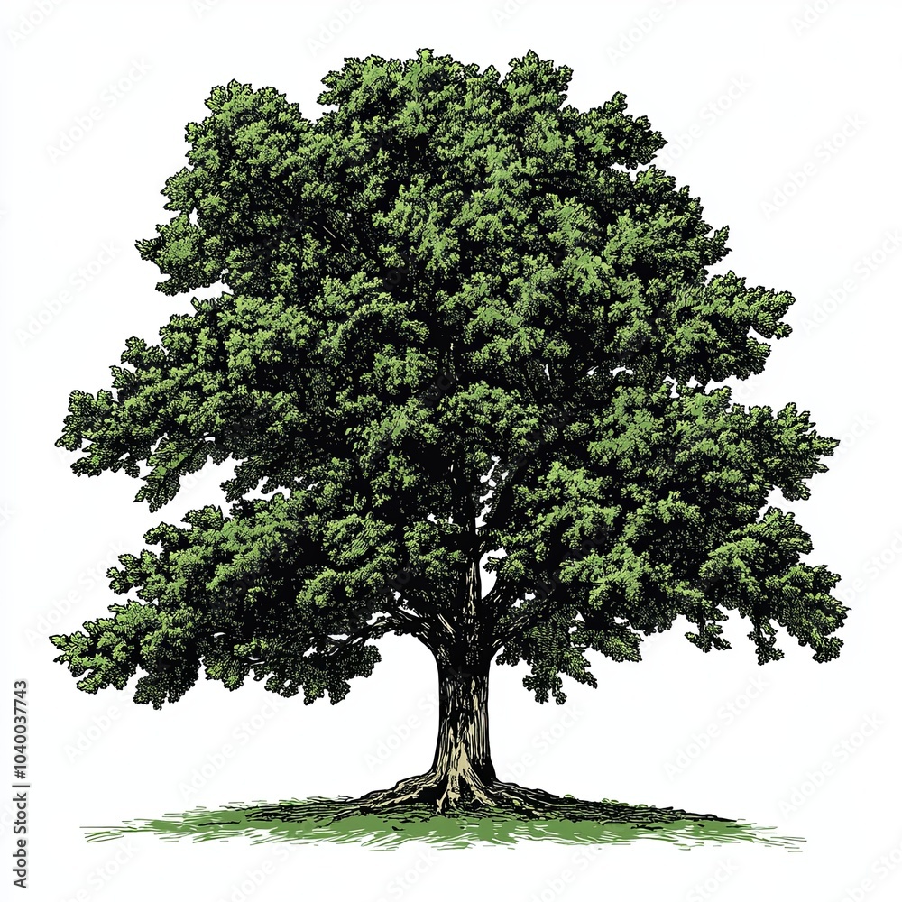 Obraz premium Lush green tree vector illustration