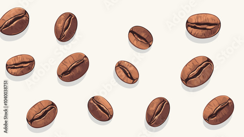 Coffee beans cafe isolated coffe on white background. Vector illustration