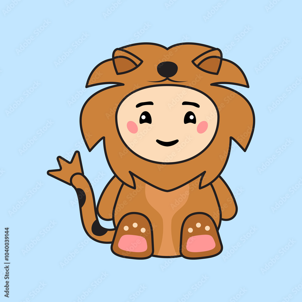 Obraz premium Cute Kids Character in Lion Costume