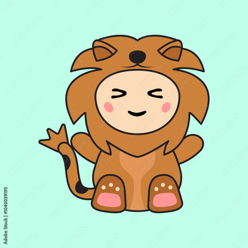 Fototapeta premium Cute Kids Character in Lion Costume