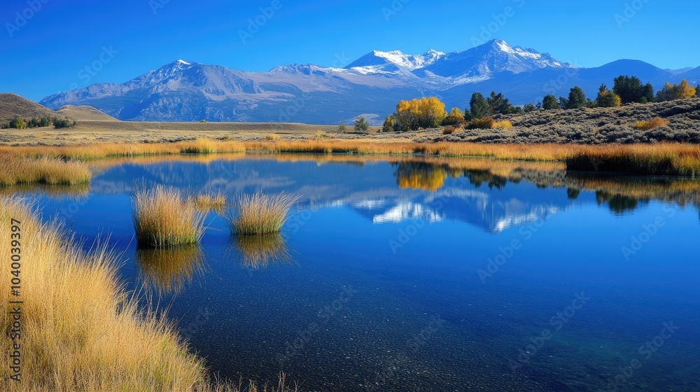 Serene Mountain Reflection in Calm Water Serene Mountain Reflection in Calm Water