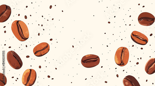 Coffee beans cafe isolated coffe on white background. Vector illustration