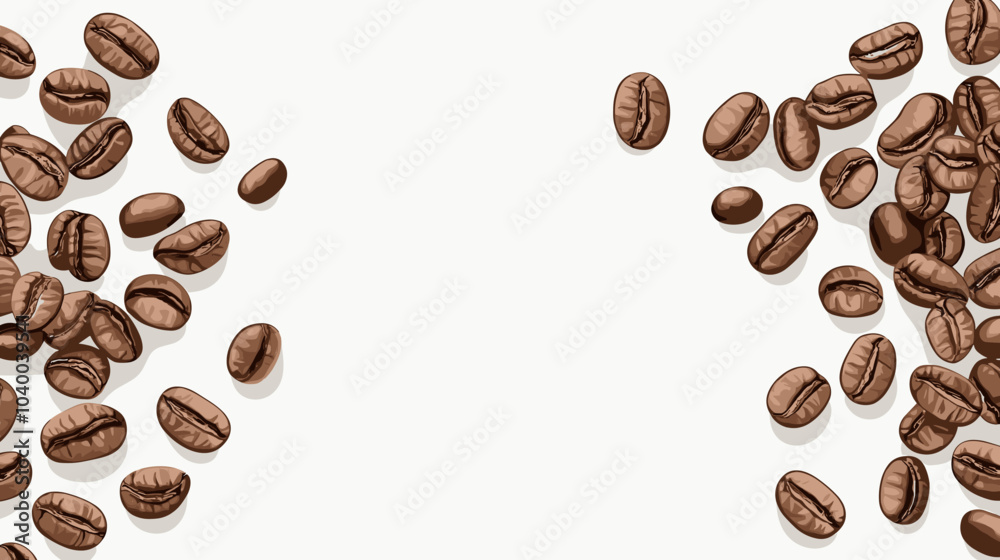Naklejka premium Coffee beans cafe isolated coffe on white background. Vector illustration