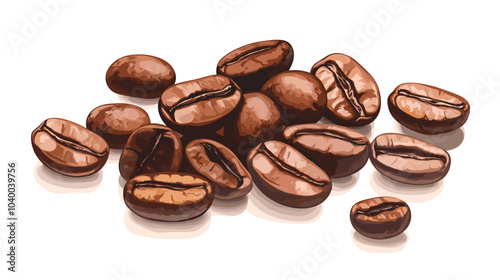 Coffee beans cafe isolated coffe on white background. Vector illustration