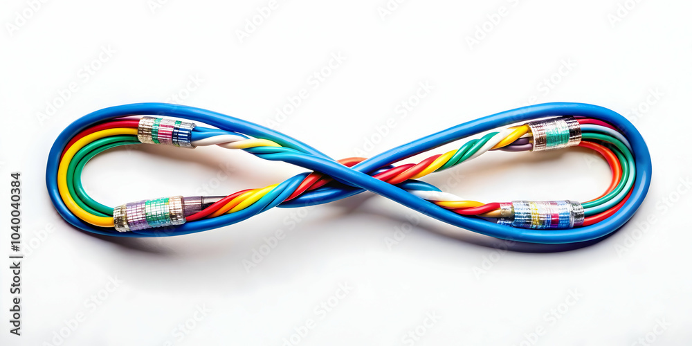 Close Up Network Cable Infinity Symbol Macro Image Endless Possibilities Global Data Network Ample Copy Space Stock Photo Concept Digital Connectivity Technology Close Up Network Cable Infinity Symbol Macro Image Endless Possibilities Global Data Network Ample Copy Space Stock Photo Concept Digital Connectivity Technology