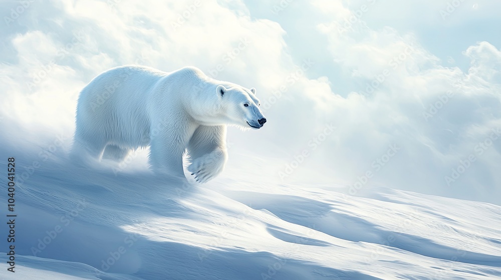 Majestic polar bear in soft focus Majestic polar bear in soft focus