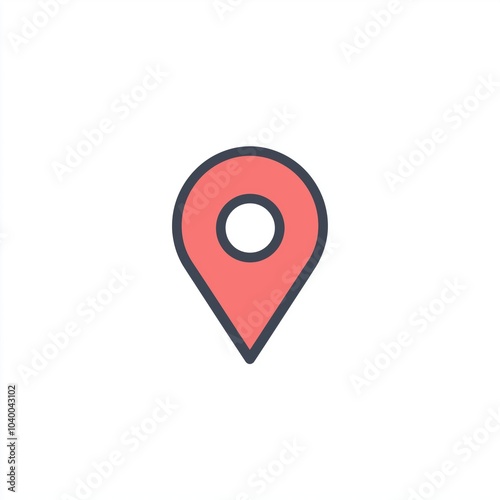 red location sign on white background