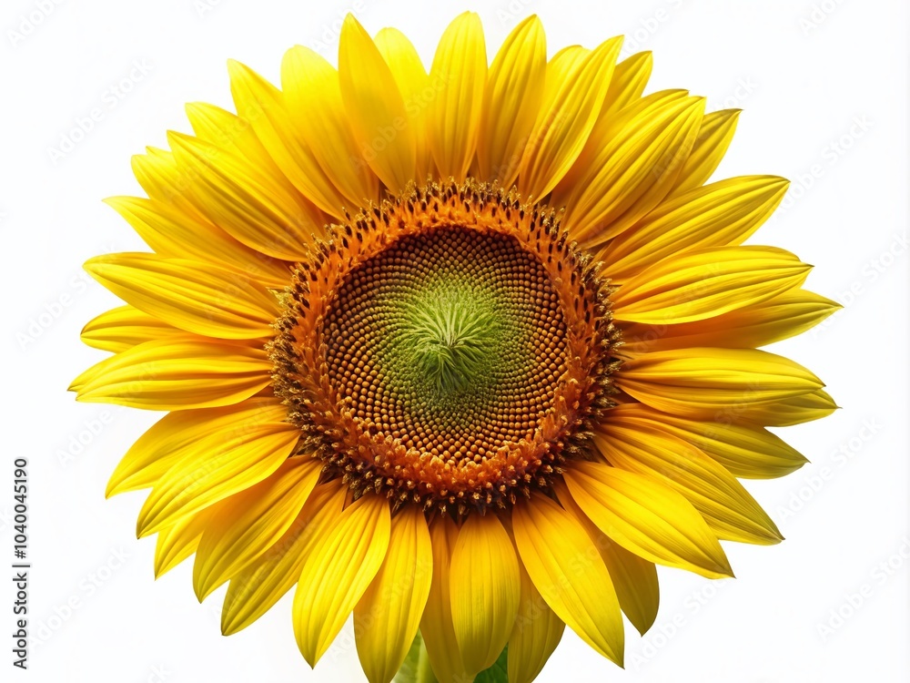 Fototapeta premium Isolated Sunflower on White Background for Bright and Vibrant Stock Photography