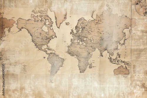 World map border backgrounds paper architecture.