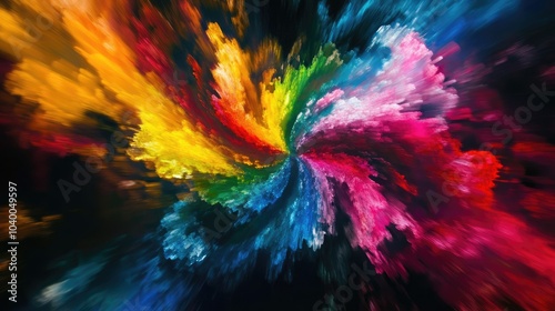 Wallpaper Mural A kaleidoscope of swirling neon colors on a black canvas, radiating vibrant energy and motion. Torontodigital.ca