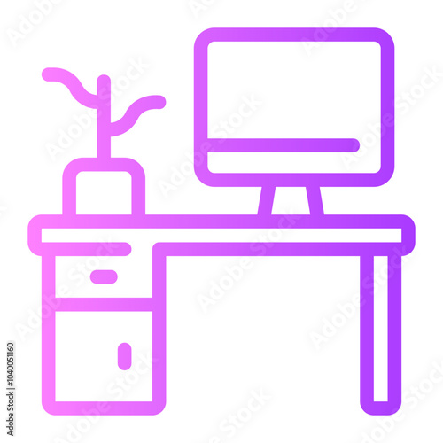 office desk gradient icon