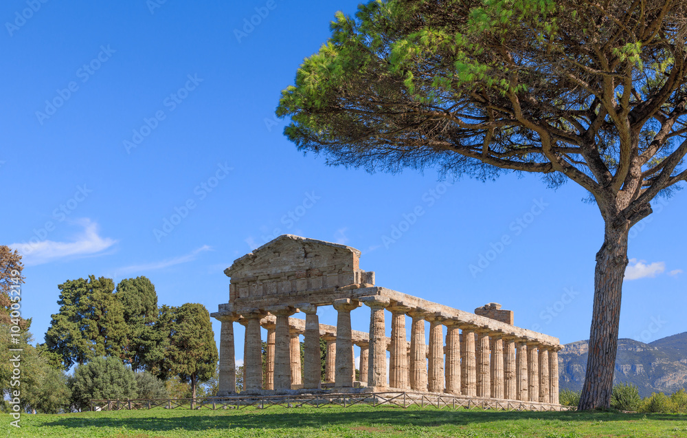 Fototapeta premium Temple of Athena at Paestum in Italy. 