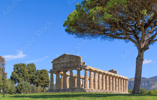 Temple of Athena at Paestum in Italy.	 photo