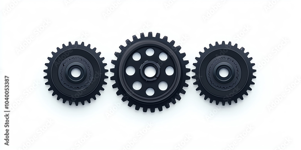 Black gears on a white isolate background Black gears on a white isolate background