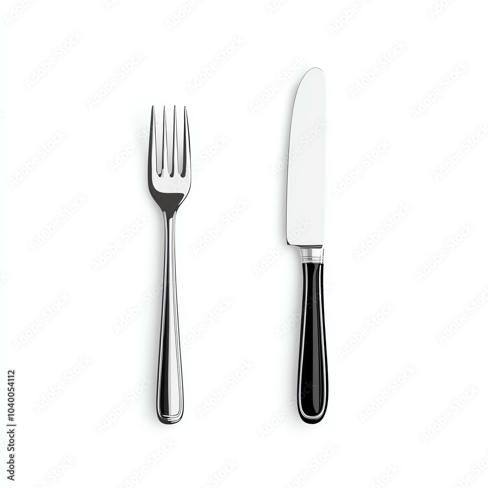 Fork and knife on white isolated background. Fork and knife on white isolated background.