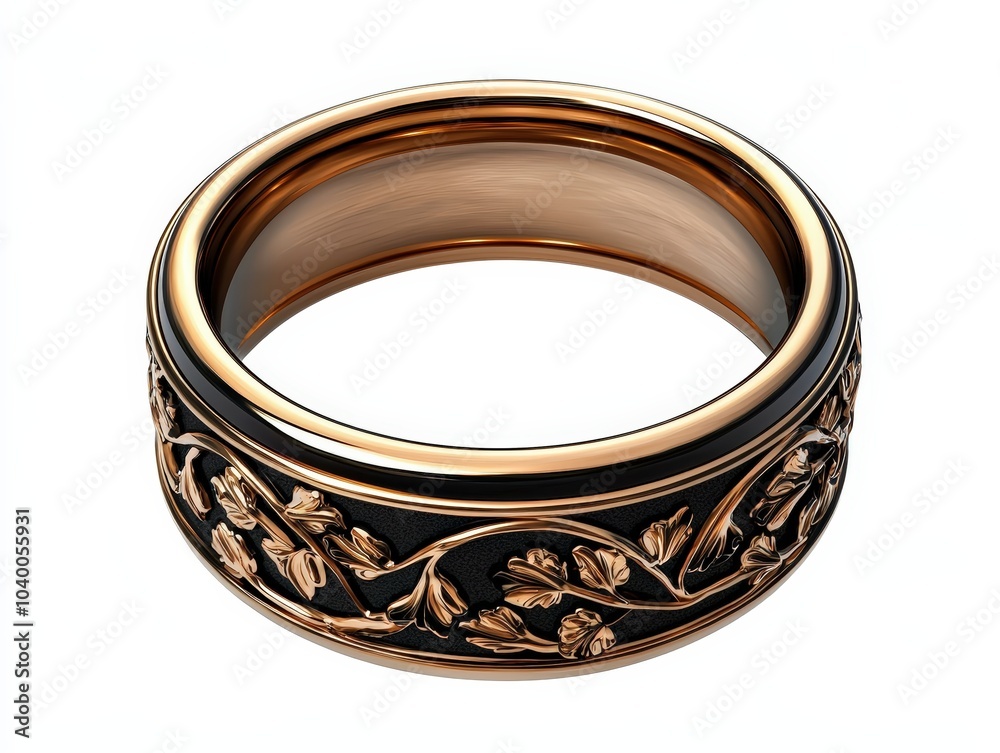 Elegant bronze ring with intricate floral design, perfect for symbolizing love or commitment in jewelry collections. Elegant bronze ring with intricate floral design, perfect for symbolizing love or commitment in jewelry collections.
