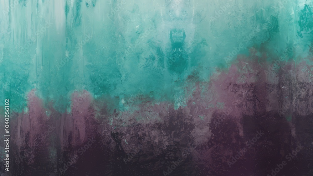 Obraz premium Teal and purple abstract art. Abstract art with a gradient of teal and purple colors. The texture evokes a feeling of depth and mystery.