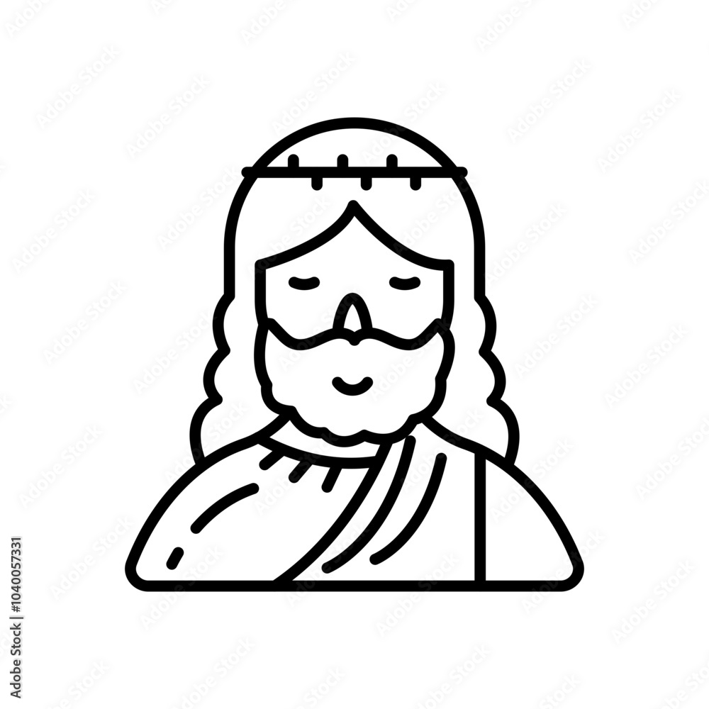 Jesus Outline Icon, Vector illustration