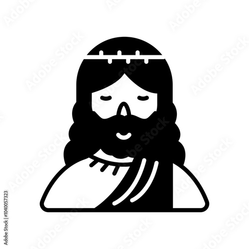 Jesus Glyph Icon, Vector illustration
