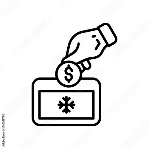 Christmas Donation Outline Icon, Vector illustration