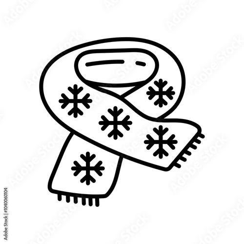 Scarf Outline Icon, Vector illustration