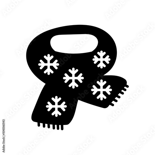 Scarf Glyph Icon, Vector illustration