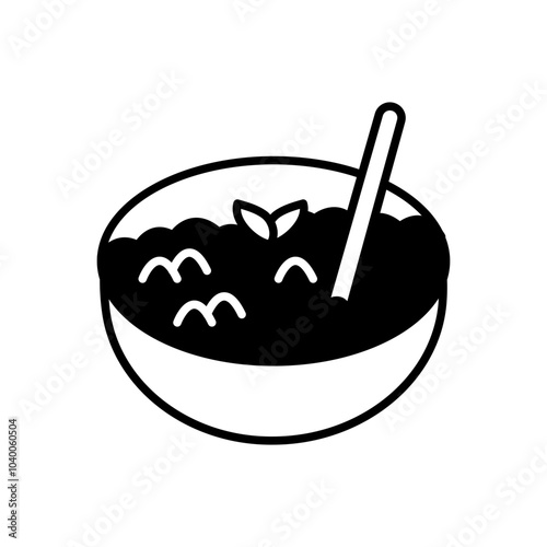 Mashed Potato Glyph Icon, Vector illustration