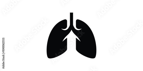 Lungs simple vector icon design for medical human health.