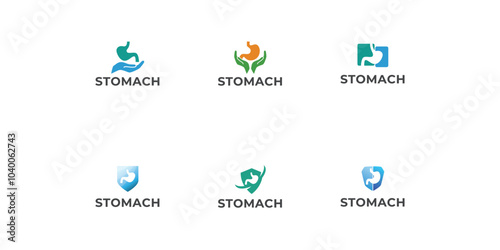 Set of Stomach logo. Simple vector logo design for medical human health.