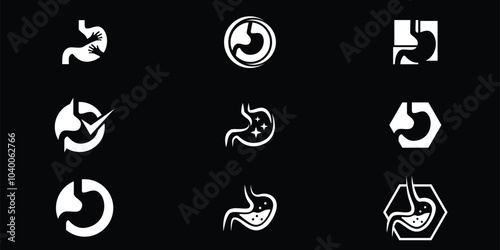 Set of Stomach logo. Simple vector logo design for medical human health.