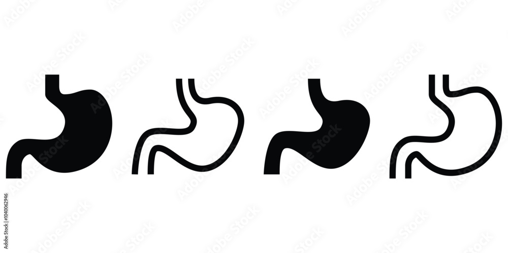 Set of Stomach logo. Simple vector logo design for medical human health. Set of Stomach logo. Simple vector logo design for medical human health.
