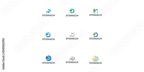 Set of Stomach logo. Simple vector logo design for medical human health.