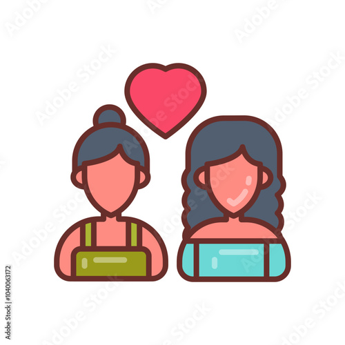 Friends Filled Icons , Vector illustration